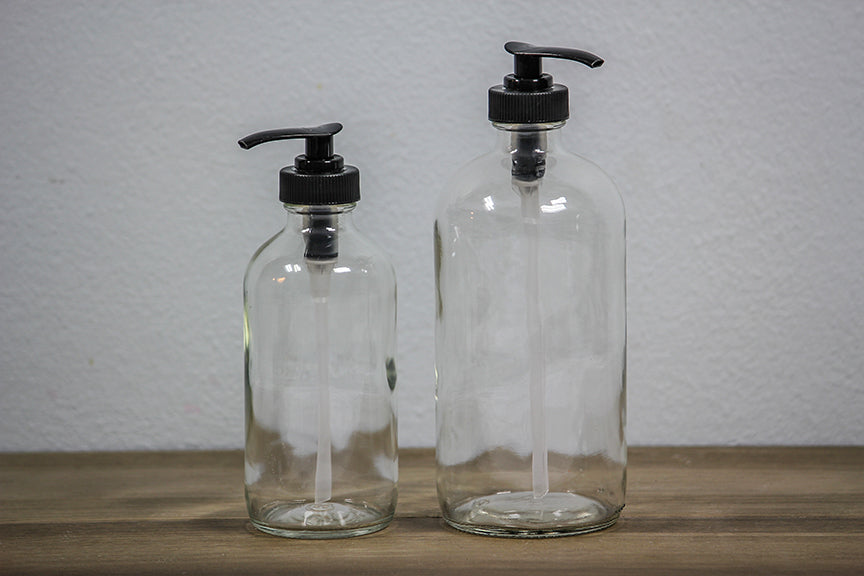 16 oz. Clear Glass Bottle with Pump