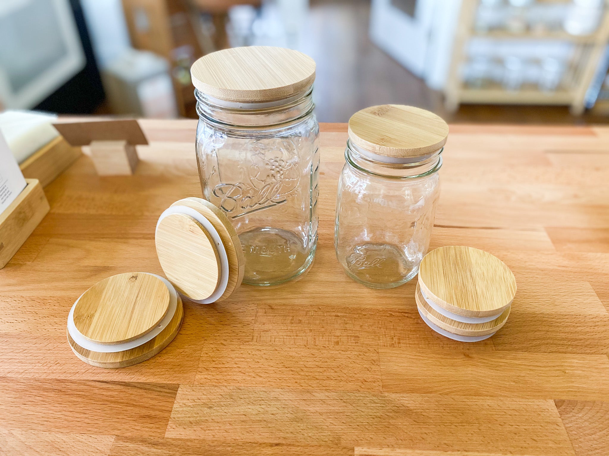 Bamboo Jar Lids (3 sizes, including OUI jar lids)
